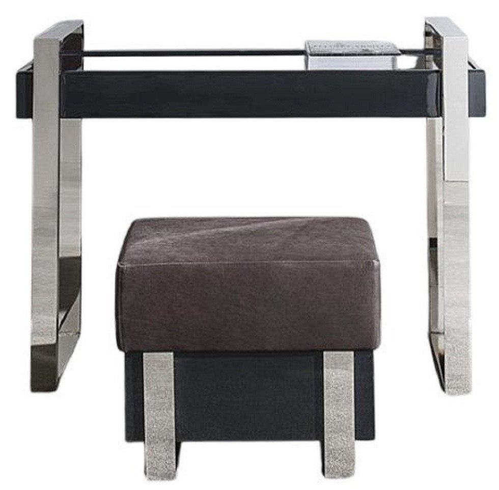 Xlmoebel Schminktisch Sekretär mit Hochglanz-Oberfläche – Stilvoller Tisch für jeden Raum (2-St., 2tlg Schminktisch + Hocker), Hergestellt in Italy von Xlmoebel
