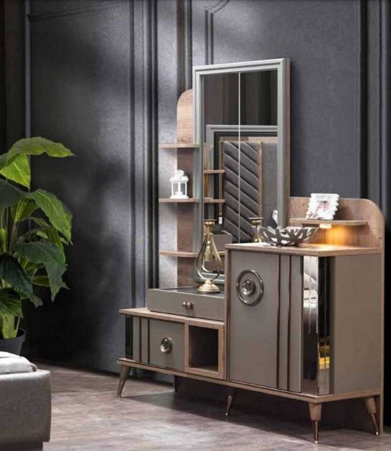 Xlmoebel Schminktisch Luxuriöses Schlafzimmermöbel-Set mit eleganter Schminkkommode (3-St., Schminktisch mit Spiegel), Hergestellt in Europa von Xlmoebel