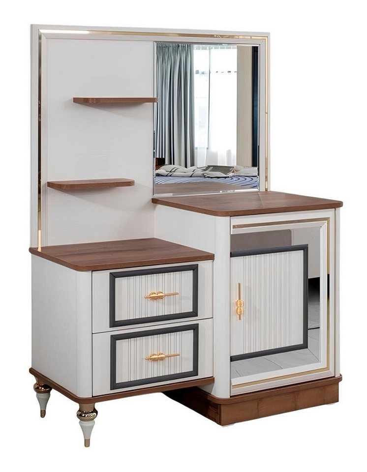 Xlmoebel Schminktisch Makeup-Tisch Set mit Spiegel Holz Schlafraum Beige Konsole Gruppe (1-St., Schminktisch), Hergestellt in Europa von Xlmoebel