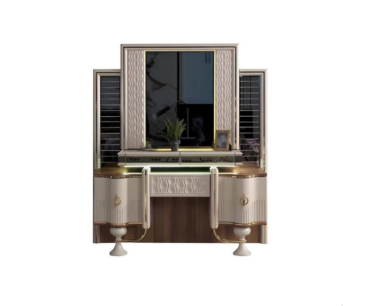 Xlmoebel Schminktisch Modernes Beige Holzmöbel Schlafzimmer Set mit Schminktisch - (Schminktisch), Hergestellt in Europa von Xlmoebel