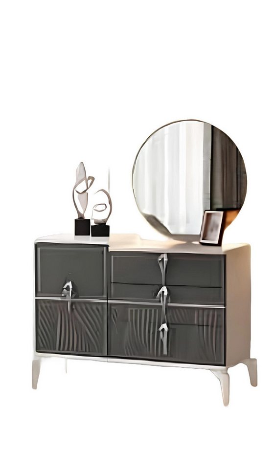 Xlmoebel Schminkschrank Modernes Design Rechteckiger Kosmetiktisch mit Spiegel in Grau und (1-St., Schminktisch mit Spiegel) Hergestellt in Europa von Xlmoebel