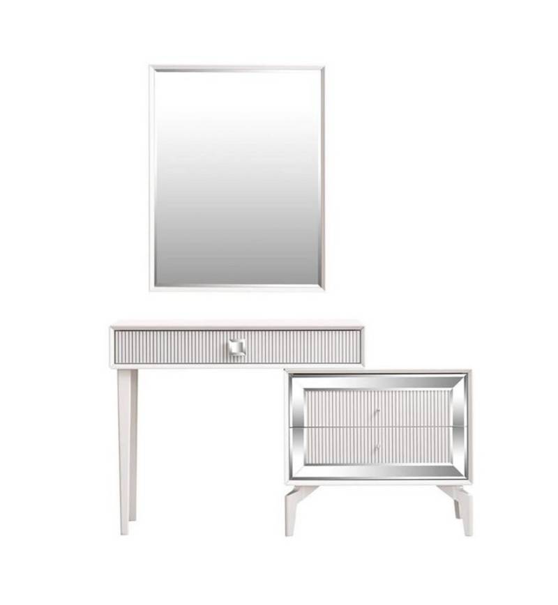 Xlmoebel Schminktisch Zweiteiliges Set in Weiß: Konsolentisch, Schminktisch, Frisiertisch, (Schminktisch), Hergestellt in Europa von Xlmoebel
