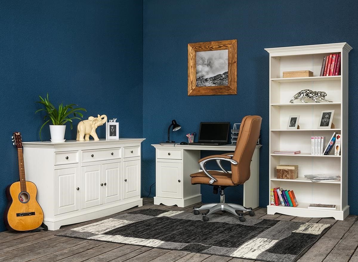 Xlmoebel Büromöbel-Set 3-teiliges Büro-Set: Schreibtisch Tisch Kommode Schrank und Regal, (3tlg. Set (Schreibtisch + Bücherregal + Kommode), Hergestellt in Europa von Xlmoebel
