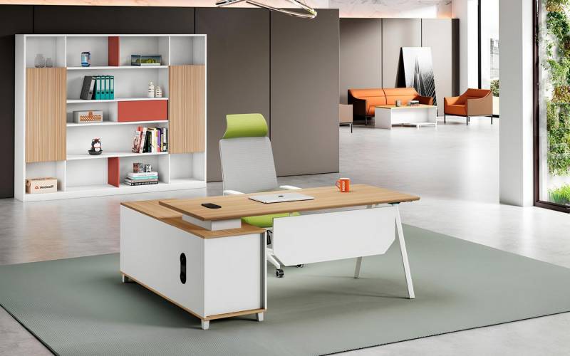 Xlmoebel Büromöbel-Set Arbeitszimmermöbel-Set in Weiß aus Holz mit Arbeitstisch, (Arbeitstisch + Schrank), Hergestellt in Europa von Xlmoebel