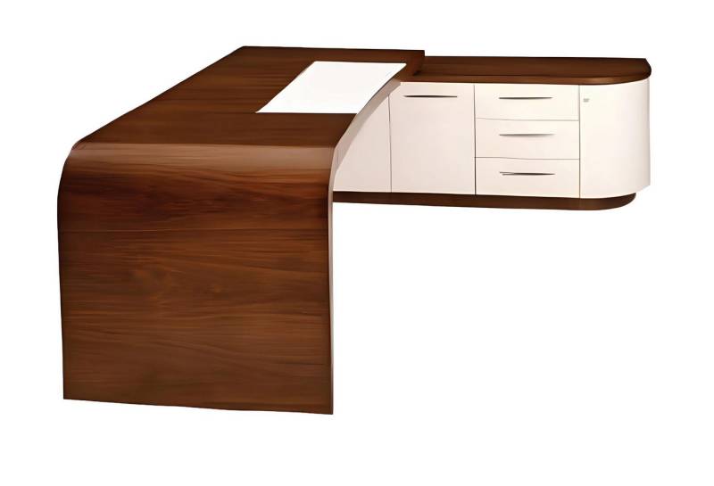 Xlmoebel Schreibtisch Brauner Eck-Schreibtisch für das Homeoffice - Großer Schreibtisch (Eckschreibtisch), Hergestellt in Europa von Xlmoebel
