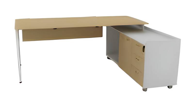 Xlmoebel Eckschreibtisch Büro-Schreibtisch Schubladen-Regal CEO Design Arbeitsplatz Modern (Eckschreibtisch), Hergestellt in Europa von Xlmoebel