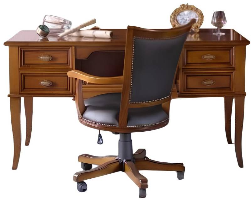 Xlmoebel Schreibtisch Büro Set Schreibtisch Sessel 2tlg Set Barock Rokoko (2-St., Schreibtisch + Sessel), Hergestellt in Italy von Xlmoebel