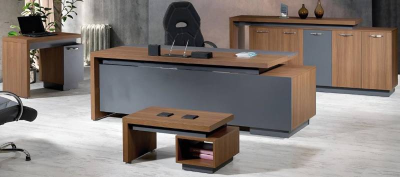 Xlmoebel Büromöbel-Set Büroausstattung Büromöbel Schreibtisch Büro Schreibtisch-Set 4-teilig, (Büro Set 4tlg (Bürotisch + Tisch + Couchtisch + Kommode), Hergestellt in Europa von Xlmoebel