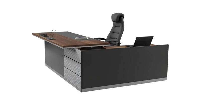 Xlmoebel Schreibtisch Eleganter Büroschreibtisch in Grau mit modernem Design und (Schreibtisch), Hergestellt in Europa von Xlmoebel