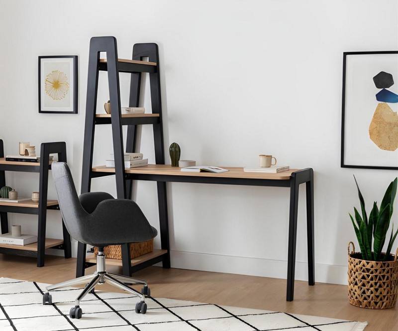 Xlmoebel Schreibtisch Kompakter Laptoptisch in Schwarz-Braun - Designer-Schreibtisch für (Schreibtisch), Hergestellt in Europa von Xlmoebel