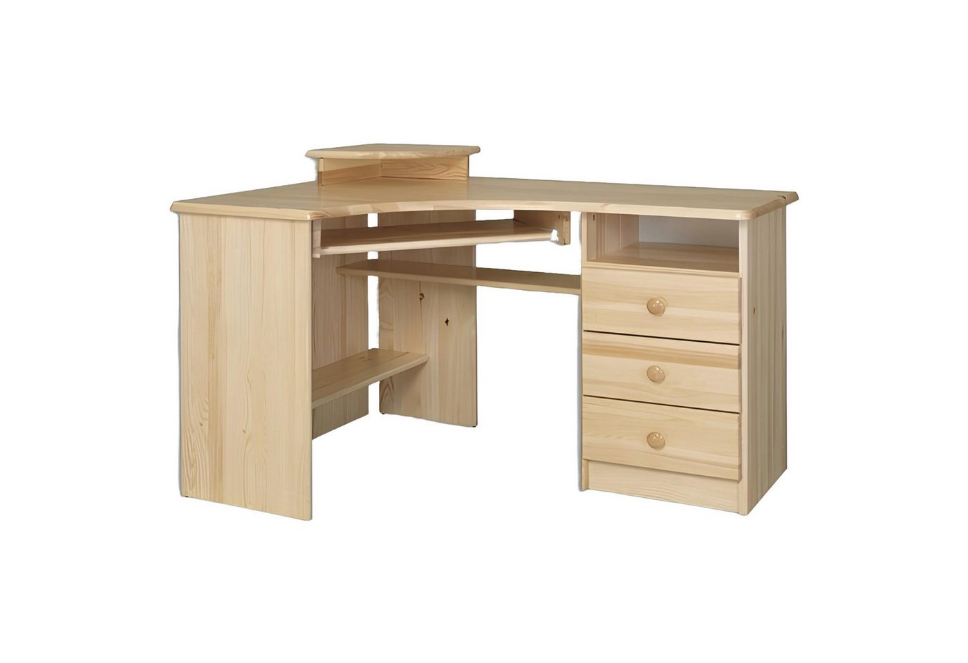 Xlmoebel Eckschreibtisch Massiver Echtholz-Schreibtisch für Computer in Ecken aus Holz. (1-St., Eckschreibtisch), Hergestellt in Europa von Xlmoebel