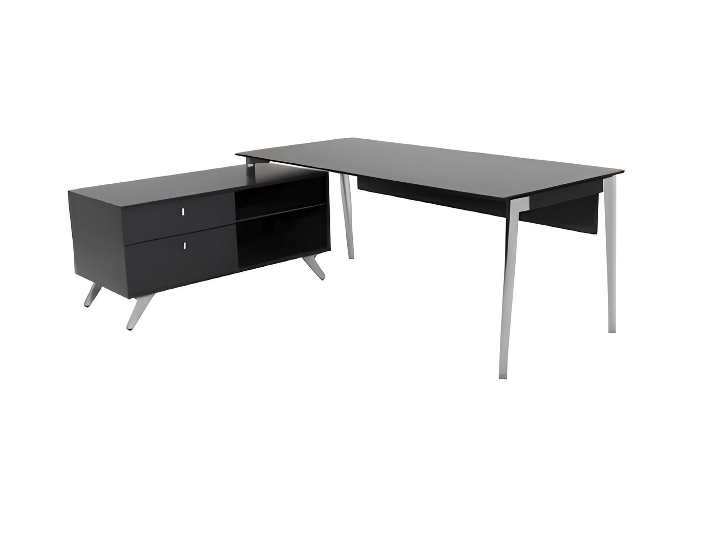Xlmoebel Schreibtisch Moderne Schreibtisch-Kombination mit Sideboard Arbeitsplatz-Set Neu (Eckschreibtisch), Hergestellt in Europa von Xlmoebel
