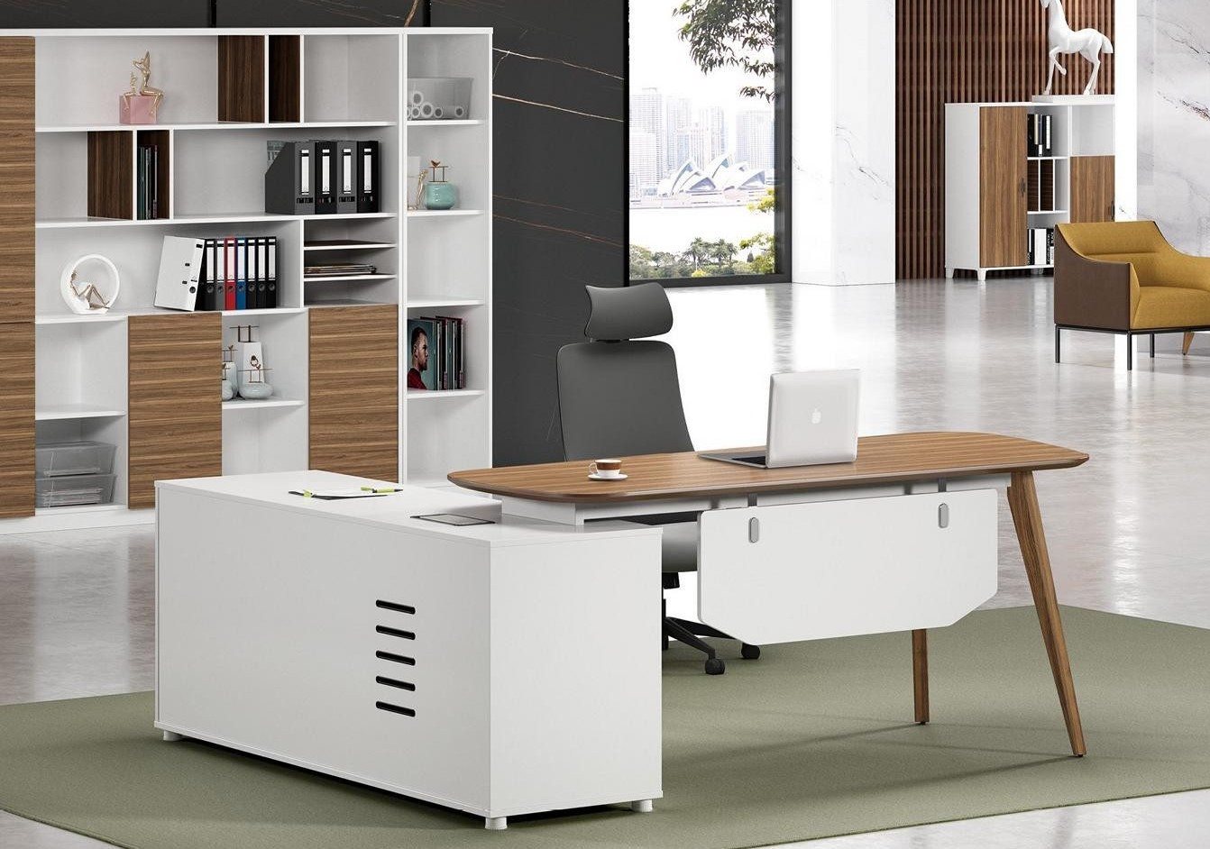 Xlmoebel Eckschreibtisch Moderner Eckschreibtisch für das Büro mit Computertisch-Funktionen (Schreibtisch), Hergestellt in Europa von Xlmoebel