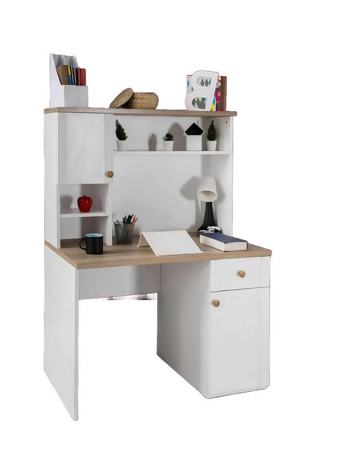 Xlmoebel Schreibtisch Neuartiges weißes Holzschreibtisch-Design für Schlafzimmer (Schreibtisch), Hergestellt in Europa von Xlmoebel