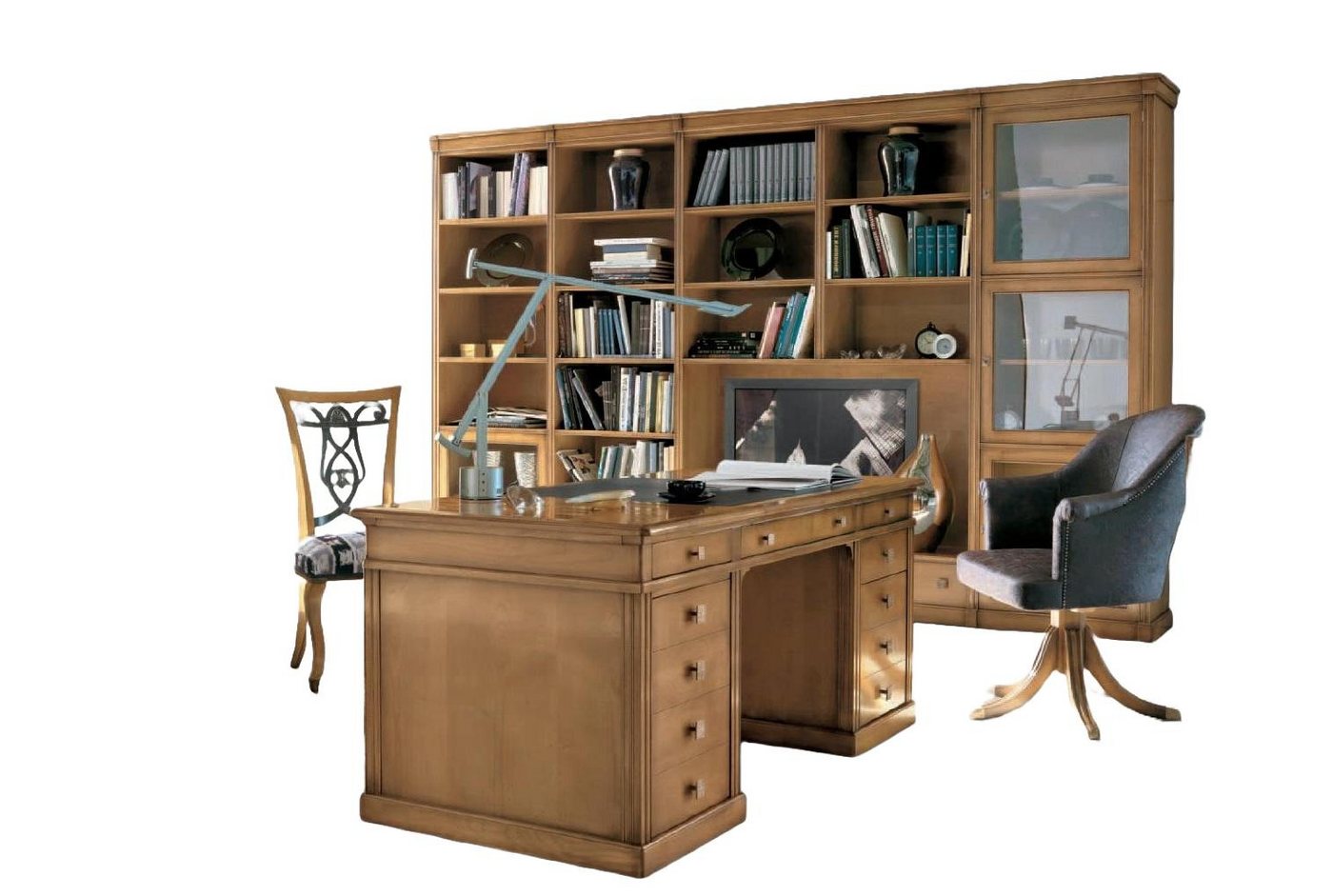 Xlmoebel Schreibtisch Neue Echtholz-Schreibtische für das Büro mit italienischem Design (1-St., Schreibtisch), Hergestellt in Europa von Xlmoebel