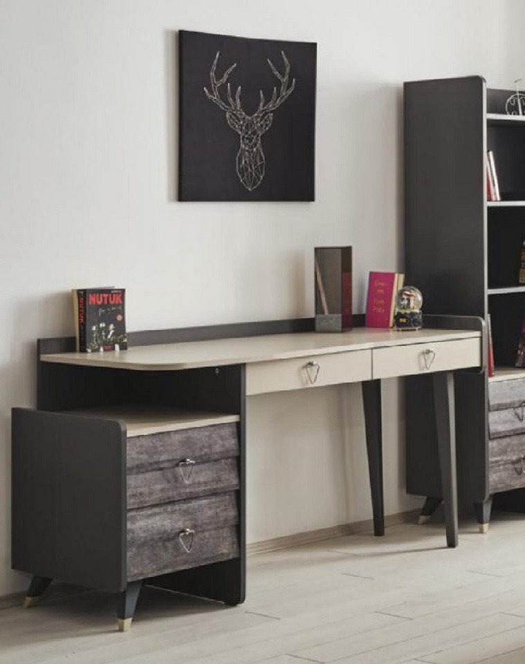 Xlmoebel Kinderschreibtisch Neue stilvolle Schlafzimmermöbel aus modernem luxuriösen grauem Holz (Schreibtisch EAN:4067282604414(KIRPI), Hergestellt in Europa von Xlmoebel