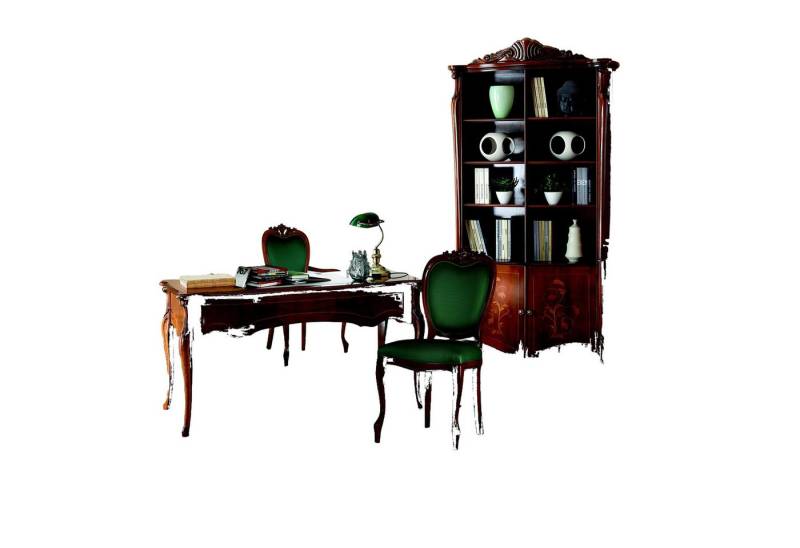 Xlmoebel Schreibtisch Neues Set mit Schreibtisch Tisch und Sessel im italienischen Stil (3tlg Set Büromöbel), Hergestellt in Europa von Xlmoebel