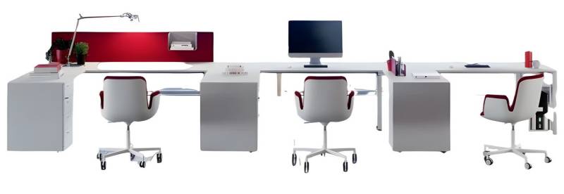 Xlmoebel Eckschreibtisch Set aus drei Möbelstücken für das Büro bestehend (1-St., Arbeitstisch für 3 Personen), Hergestellt in Europa von Xlmoebel