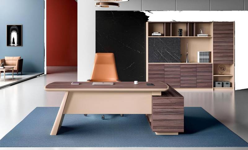 Xlmoebel Schreibtisch Vollständiges Büro-Set mit Designer-Eckschreibtisch und luxuriösem (Bürotisch + Schrank), Hergestellt in Europa von Xlmoebel