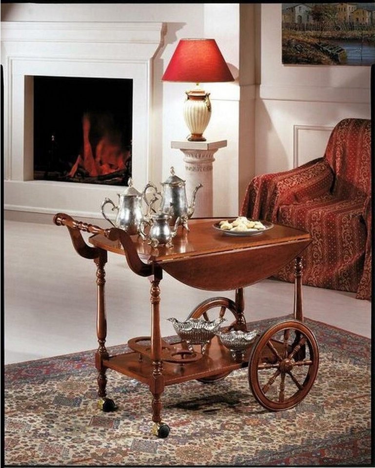 Xlmoebel Servierwagen Luxuriöser Echtholz-Beistelltisch im antiken Barock-Rokoko-Stil der, (Serviertisch), Hergestellt in Italy von Xlmoebel