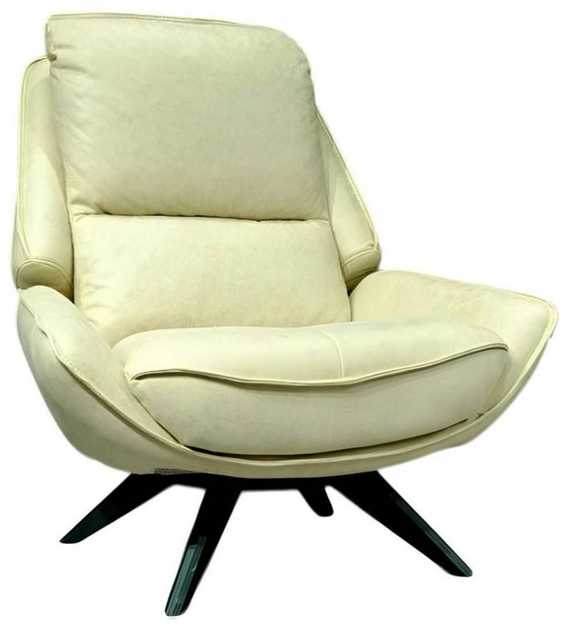 Xlmoebel Loungesessel Beiger Ledersessel für das Wohnzimmer - stilvoller Clubsessel (Sessel), Hergestellt in Europa von Xlmoebel