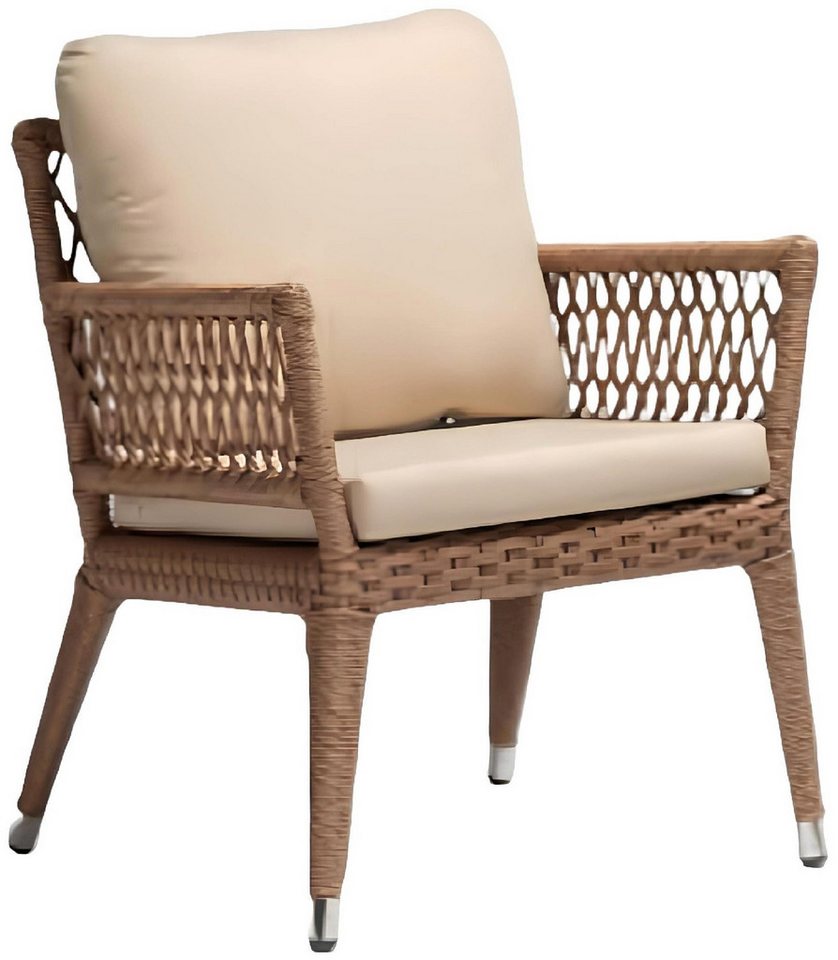 Xlmoebel Gartensessel Brauner Relaxsessel mit hochwertigem Rattan-Polster und luxuriöser (Sessel), Hergestellt in Europa von Xlmoebel