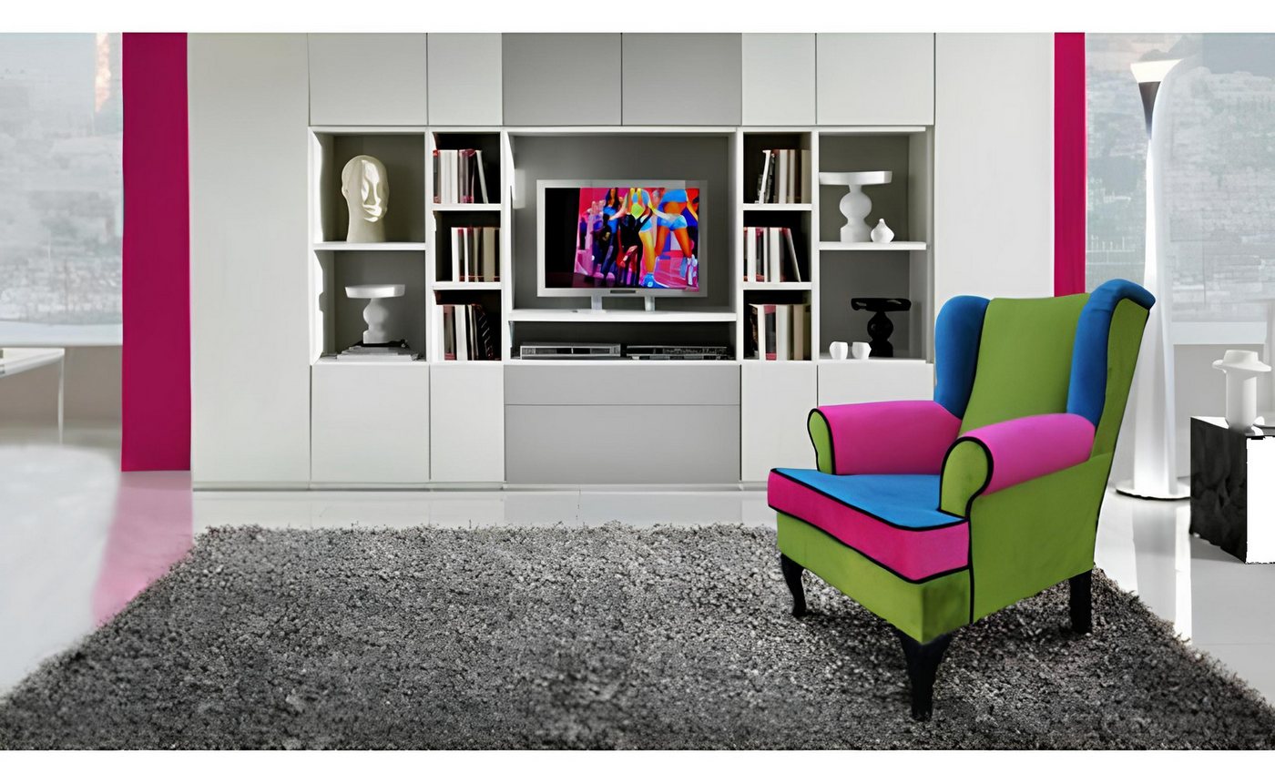 Xlmoebel Ohrensessel Chesterfield Ohrensessel Relaxsessel Polstermöbel Designer Couch Neu (CHESTERFIELD SESSEL USZAK 2 MULTI-COLOR), Hergestellt in Europa von Xlmoebel