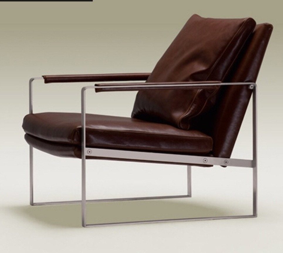 Xlmoebel Sessel Design Relaxsessel Braun Leder – Luxus Couch Sessel für Wohnzimmer (1-St), Hergestellt in Europa von Xlmoebel