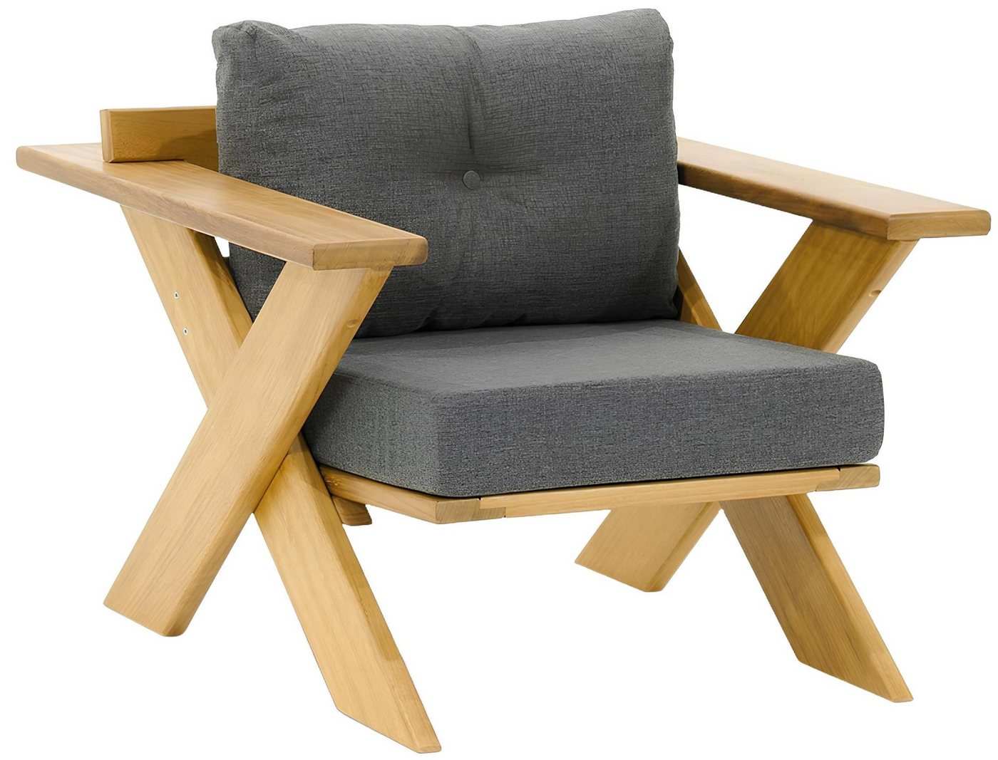 Xlmoebel Gartensessel Designer-Sessel mit einem Gestell aus hellem Beige und edlen (Sessel), Hergestellt in Europa von Xlmoebel