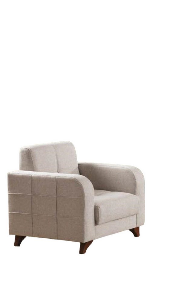 Xlmoebel Sessel Designer Stuhl 1 Platz Weiß Stoff Textil Luxus Klassische Möbel (1-St., Sessel), Hergestellt in Europa von Xlmoebel
