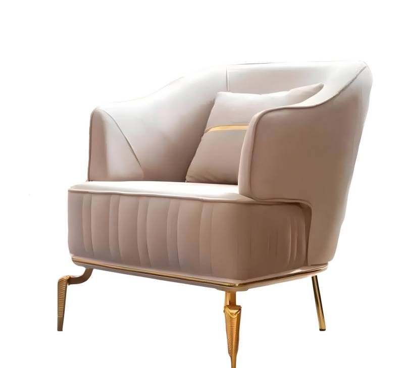 Xlmoebel Loungesessel Ein modernes beige Design-Textil für einen einzelnen Drehsessel (1-St., Sessel), Hergestellt in Europa von Xlmoebel