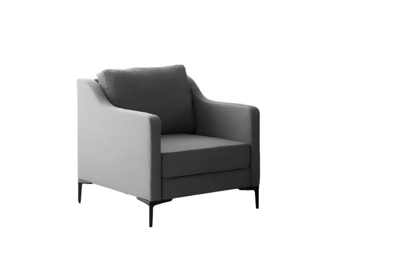 Xlmoebel Sessel Einzelner Grauer Stoff-Polstersessel für das Wohnzimmer im Design-Stil (Sessel), Hergestellt in Europa von Xlmoebel