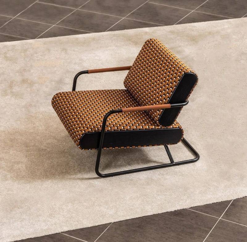Xlmoebel Sessel Einzelner Oranger Ohrensessel im klassischen Wohnzimmerstoff-Design. (Sessel), Hergestellt in Europa von Xlmoebel