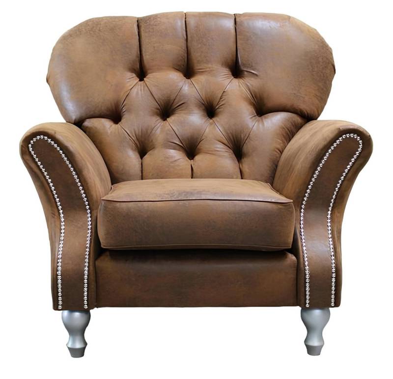 Xlmoebel Chesterfield-Sessel Einzelner luxuriöser Clubsessel in Braunem (Sessel), Hergestellt in Europa von Xlmoebel