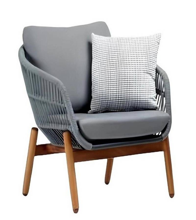 Xlmoebel Gartensessel Hochwertiger Rattan-Loungesessel in modernem Beige für luxuriöse (Sessel), Hergestellt in Europa von Xlmoebel