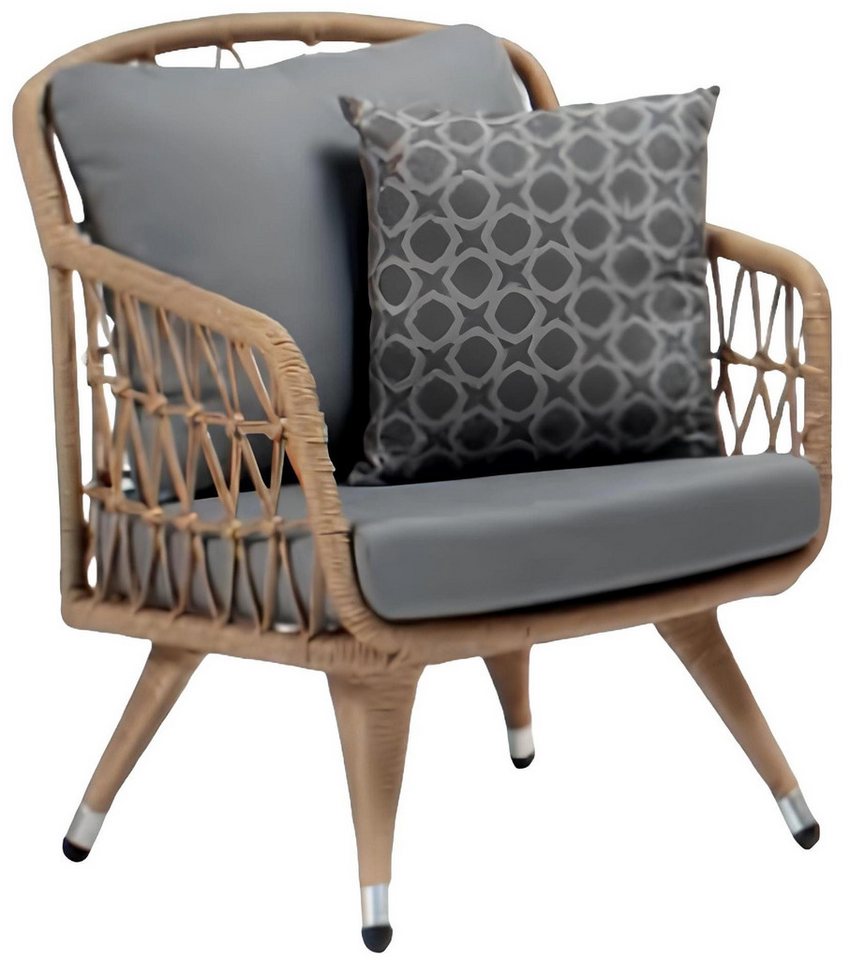 Xlmoebel Gartensessel Hochwertiger Rattan-Sitz in grauem Design für entspanntes Relaxen (Sessel), Hergestellt in Europa von Xlmoebel