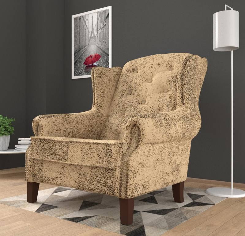 Xlmoebel Ohrensessel Lounge-Fernsehsessel mit Ohrenpolstern und Club-Design für gemütliches (Sessel), Hergestellt in Europa von Xlmoebel