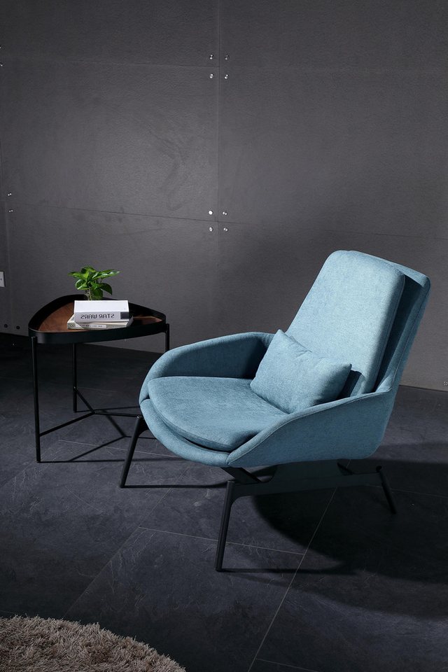 Xlmoebel Sessel Metallischer Entspannungs-Loungesessel im abstrakten Design für das (Sessel), Hergestellt in Europa von Xlmoebel