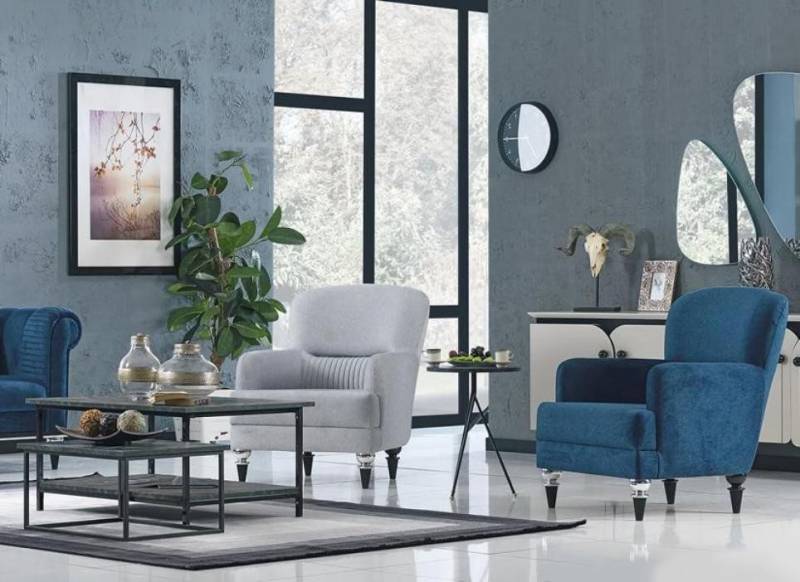 Xlmoebel Wohnzimmer-Set Möbelset für Hotel Lounge Club: Design-Sessel für Kino-Lobby in Grau, (2-St., 2x Sessel), Hergestellt in Europa von Xlmoebel