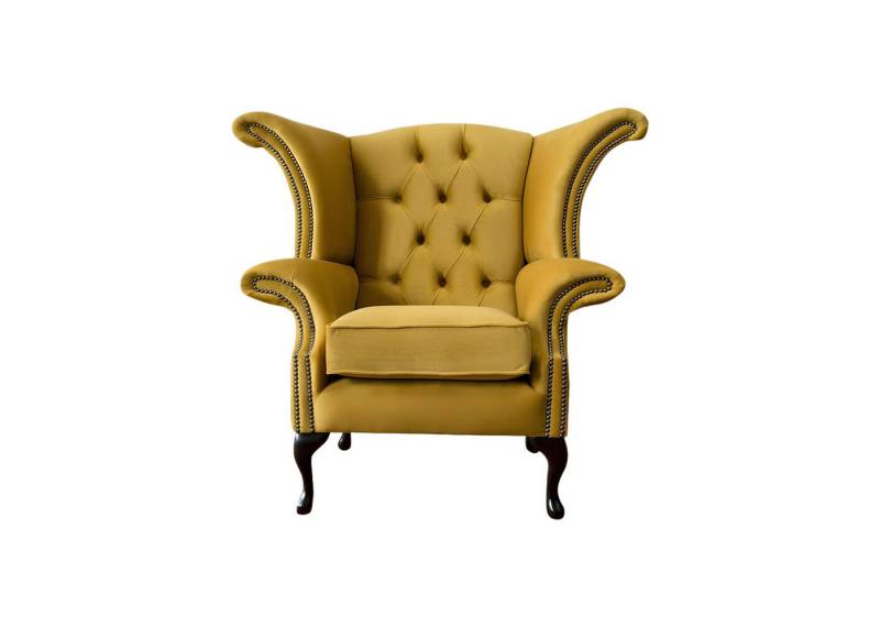 Xlmoebel Sessel Neuer hochwertiger Ohrensessel mit gelbem Stoffbezug für das (Chesterfield Sessel), Hergestellt in Europa von Xlmoebel