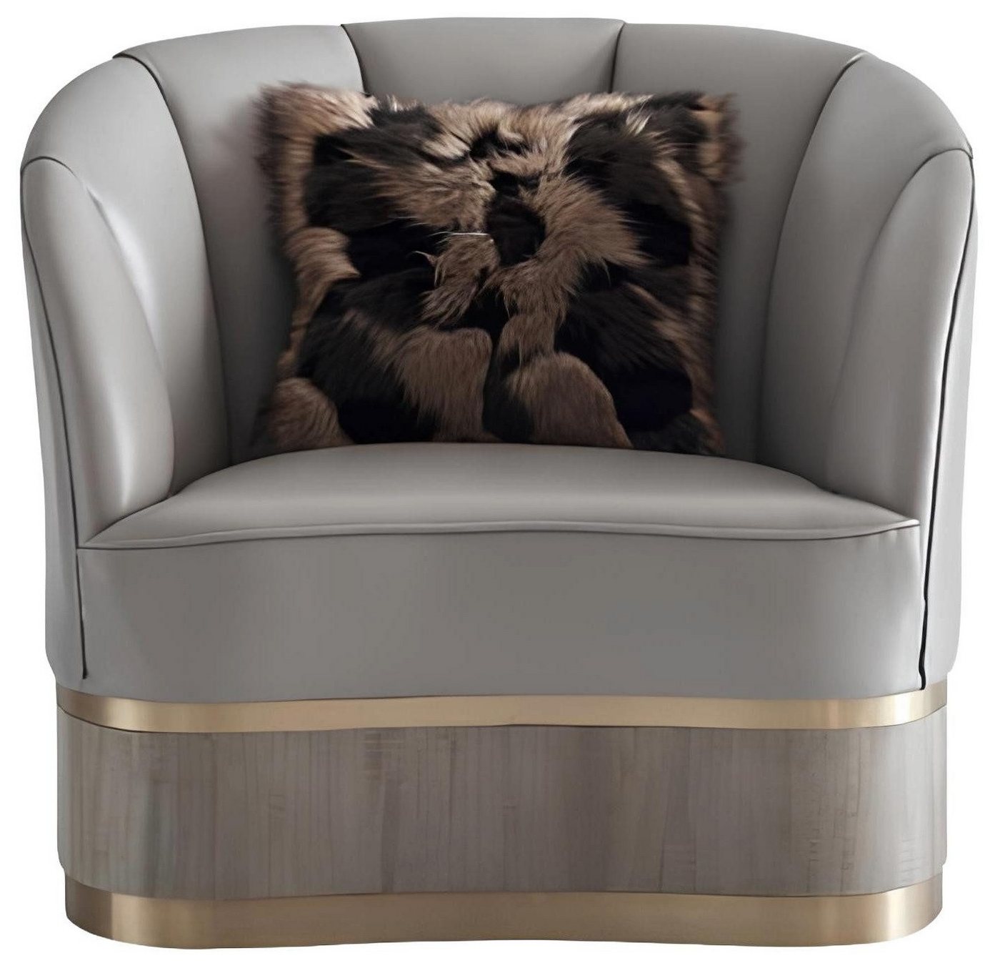 Xlmoebel Loungesessel Neuer moderner Designer-Einzelsessel in grauem Luxus (1-St., Sessel), Hergestellt in Europa von Xlmoebel