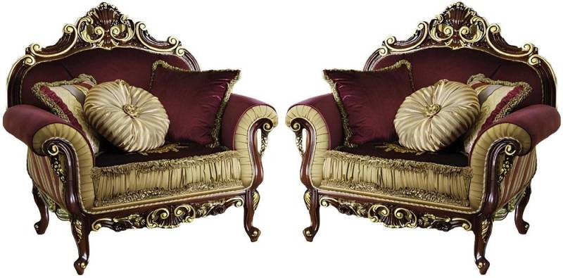 Xlmoebel Ohrensessel Neues Lounge-Design-Sessel-Set aus Holz (2x Sessel), Hergestellt in Italy von Xlmoebel
