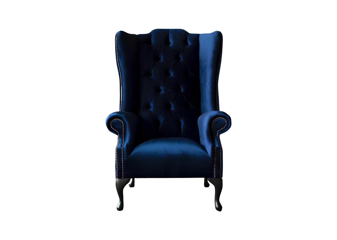 Xlmoebel Sessel Ohrensessel in Blau mit Chesterfield-Design aus Stoff für das (Sessel), Hergestellt in Europa von Xlmoebel