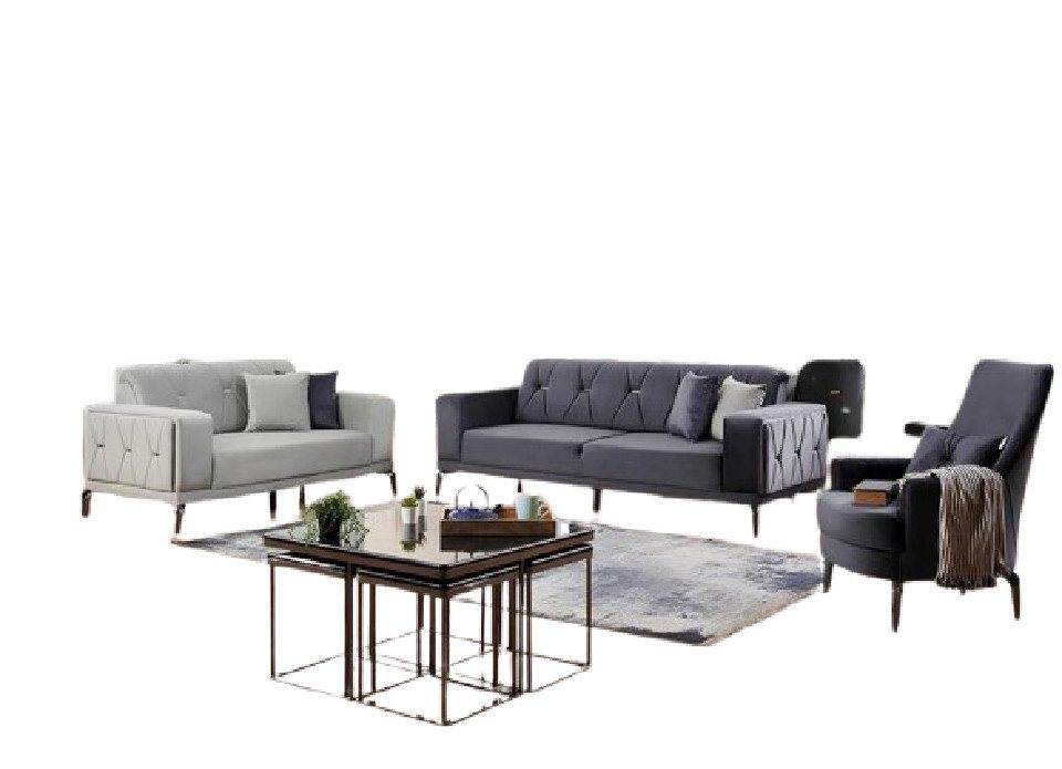 Xlmoebel Wohnzimmer-Set Sofa Couch Polstermöbel Sessel Sitzsofa Wohnzimmerbank Relax Couchen, (3-St) von Xlmoebel