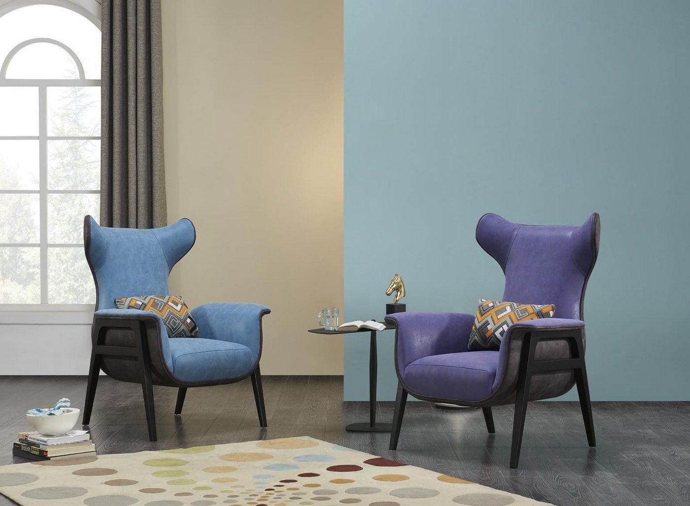 Xlmoebel Sessel Stylischer Relaxsessel mit Polsterung und Ohren - Designer Loungestuhl (Sessel), Hergestellt in Europa von Xlmoebel