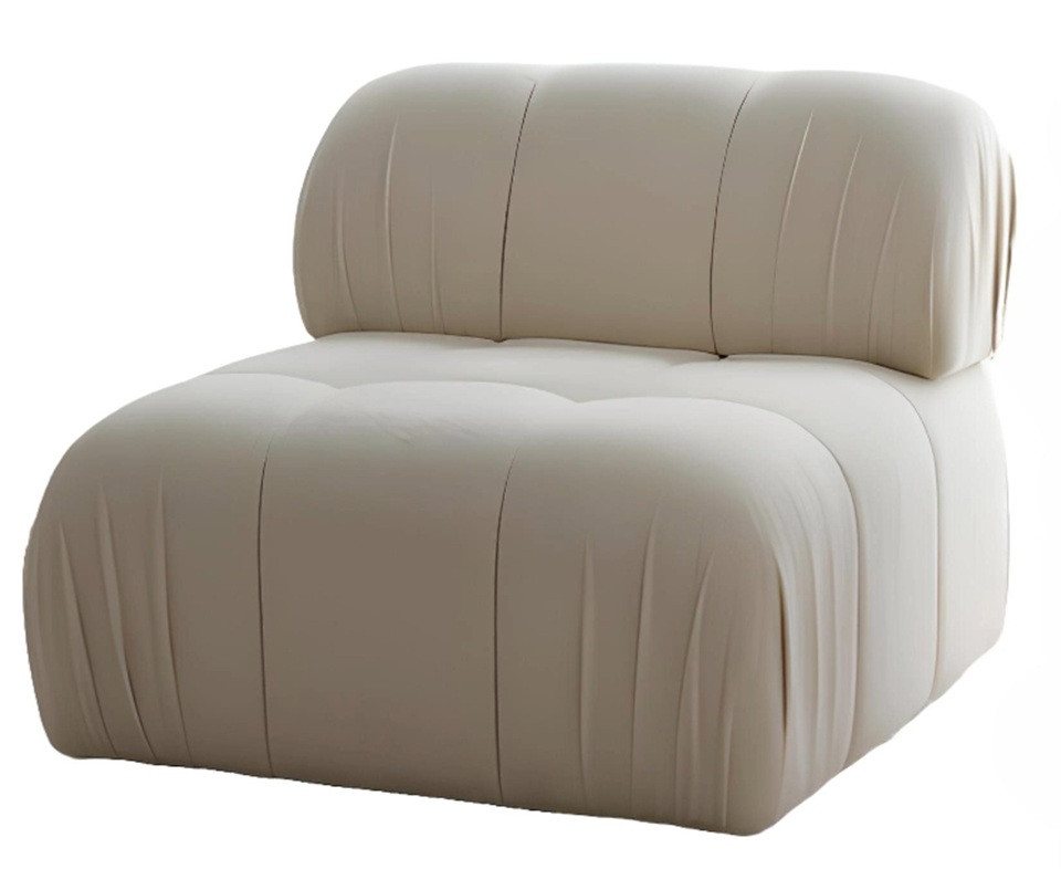 Xlmoebel Loungesessel Zeitgemäßer Einzelsitz Polsterstuhl für das Wohnzimmer in Beige-Stoff (Sessel), Hergestellt in Europa von Xlmoebel