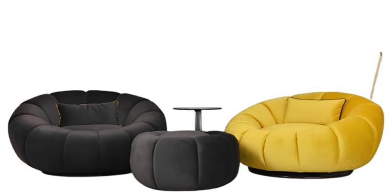 Xlmoebel Sessel Zeitgemäßes Wohnzimmer-Ensemble mit Hocker und Relaxsessel, einsitzig (2-St., Sessel + Hocker), Hergestellt in Europa von Xlmoebel