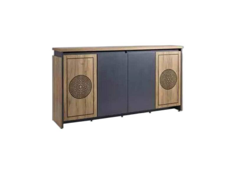 Xlmoebel Sideboard Braunes Sideboard Kommode Wohnzimmerschrank Anrichte Büroeinrichtung (1 St., 1x nur Sideboard), Hergestellt in Europa von Xlmoebel