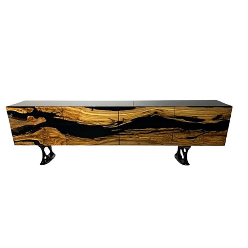 Xlmoebel Sideboard Braunes Wohnzimmer-Holz-Sideboard mit Epoxidharz-Oberfläche (1 St., Sideboard), Hergestellt in Europa von Xlmoebel