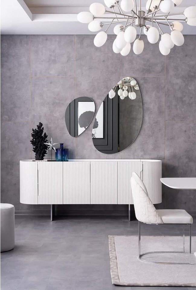 Xlmoebel Sideboard Designerset mit zwei Spiegel-Highboard-Schränken in verspiegeltem (Sideboard + 2x Spiegele), Hergestellt in Europa von Xlmoebel
